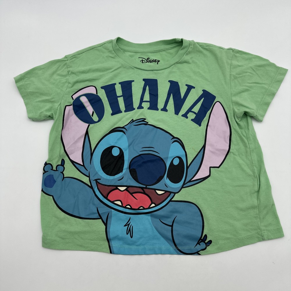 Disney Lilo & Stitch T-Shirt Women Medium Graphic Print Green ..#22938