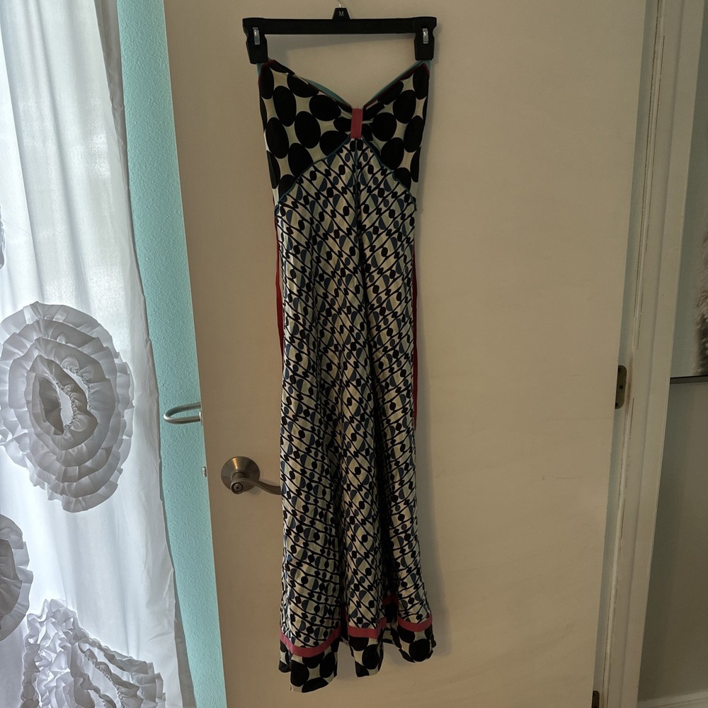 A Common Thread Anthropologie Silk Spandex Halter Maxi Dress P/XS