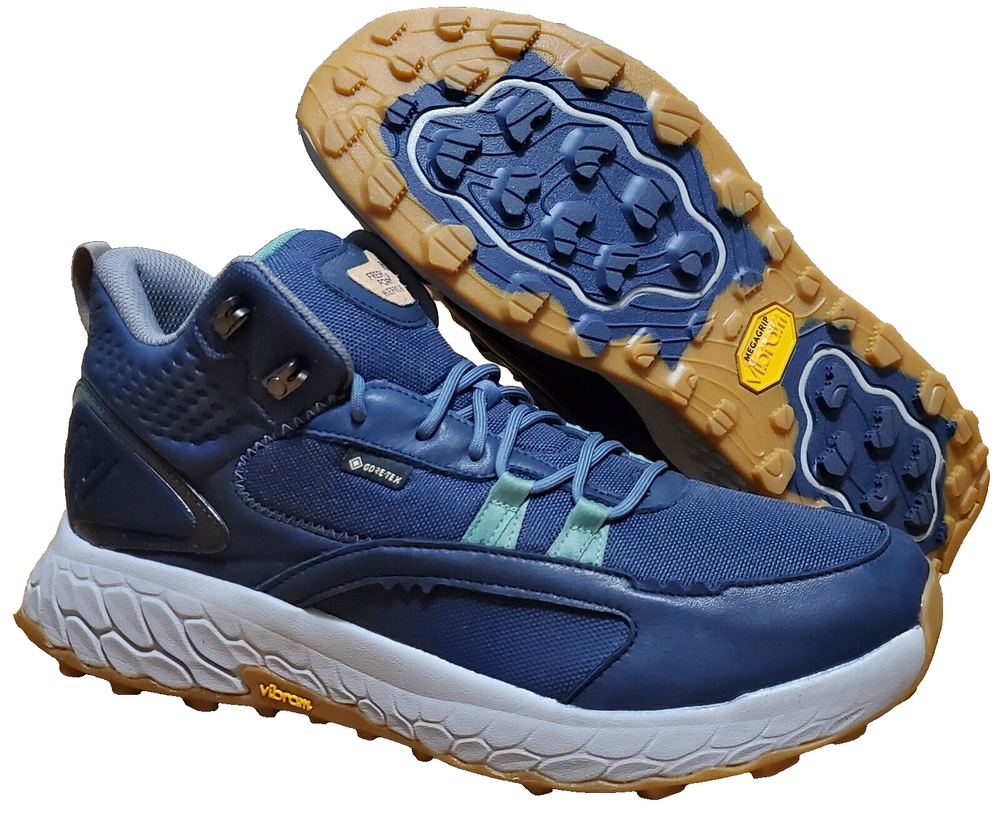 New Balance Hiking Shoes Men Sz 12 Blue Fresh Foam X Hierro Mid GORETEX MTHIMCTE