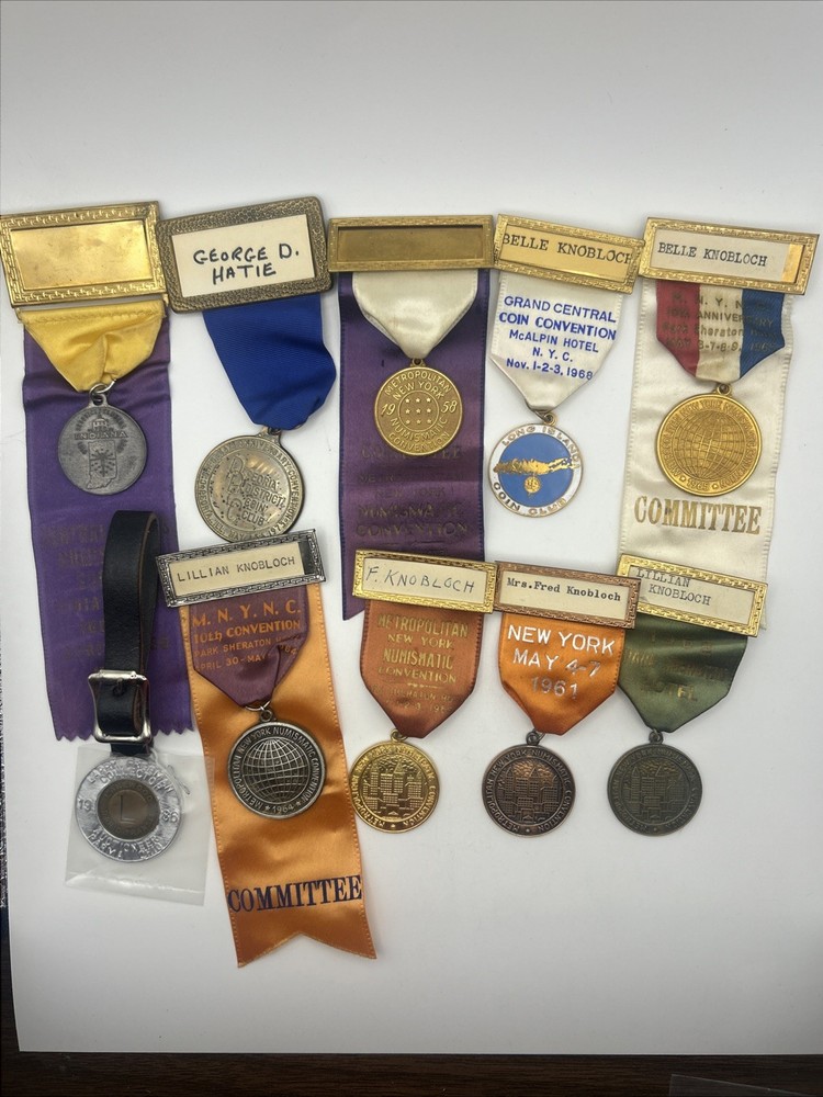 Central States & New York Numismatic Society Vintage Convention Badges Pins Lot