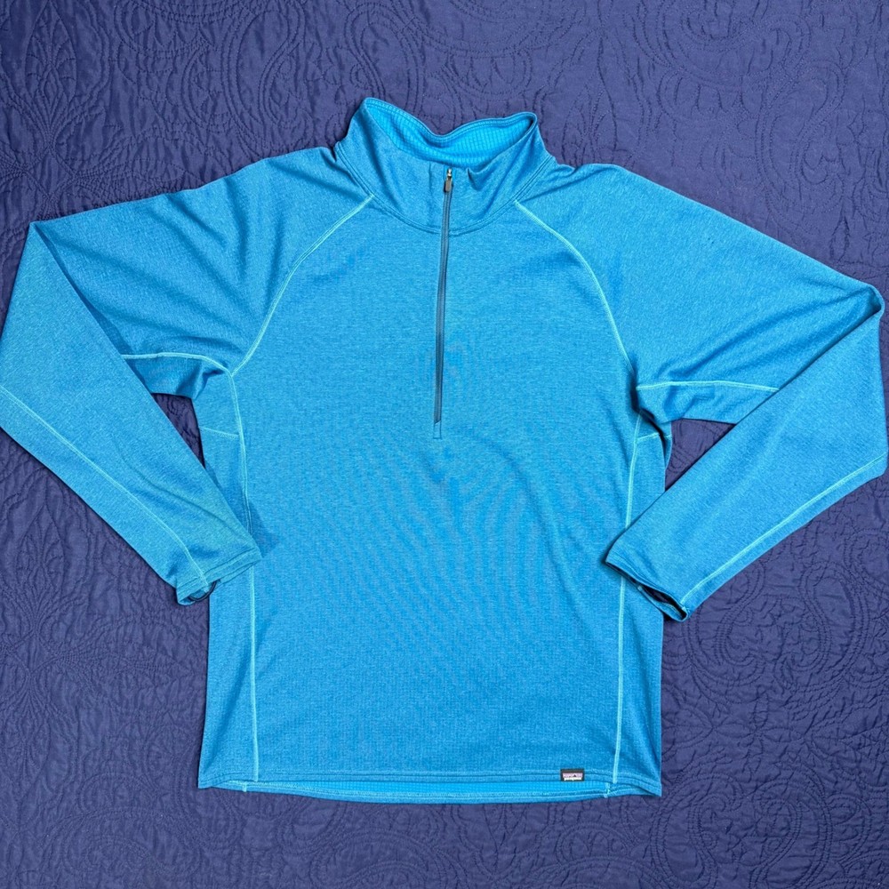 Patagonia Capilene Midweight Baselayer Mens M Blue Quarter Zip Polartec Pullover