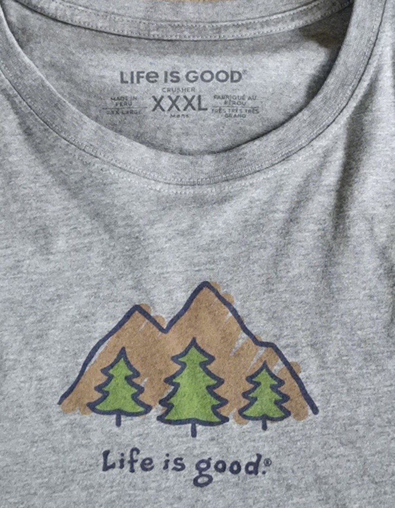 Life Is Good Crusher T Shirt XXL 3XL Mountain Forest Pine Tree Serenity Peace