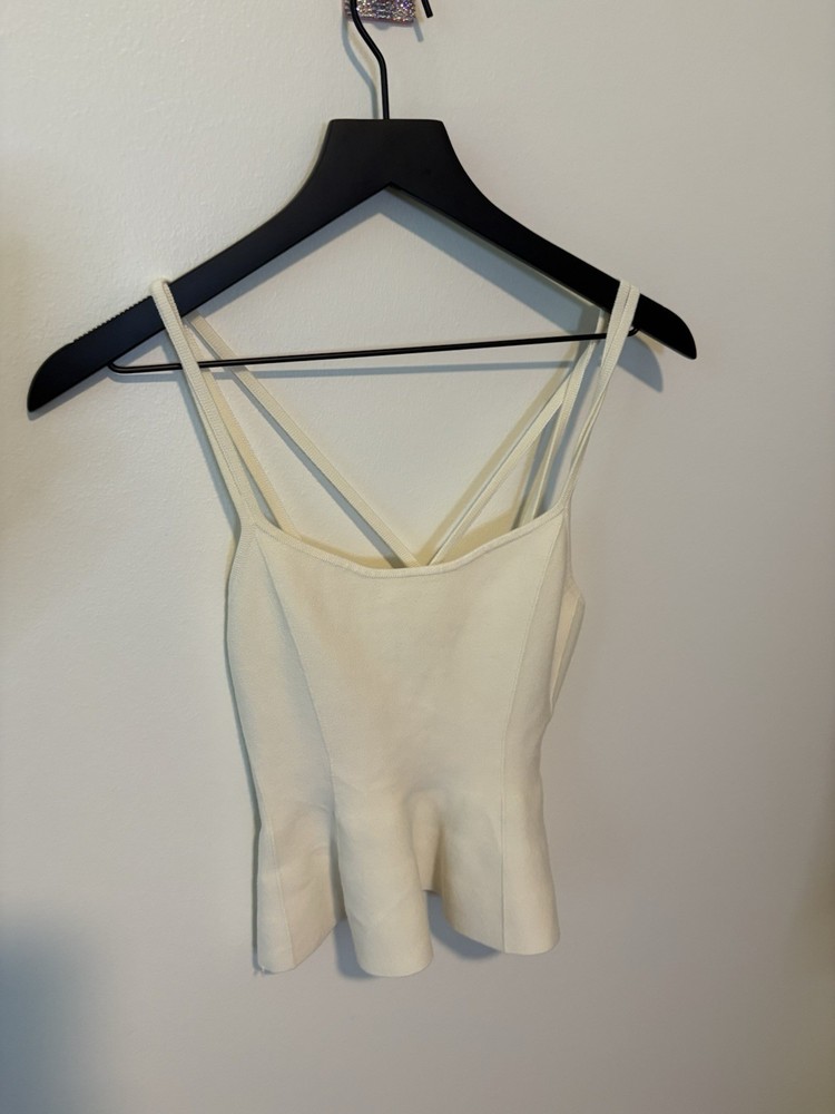 Maeve by Anthropologie Ivory Strappy Camisole Crop Tank Top Women’s Small