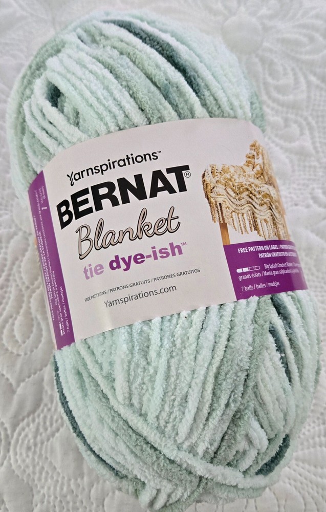 Yarnspirations Bernat Blanket Yarn - Tie Dye-ish, Mossy Hills