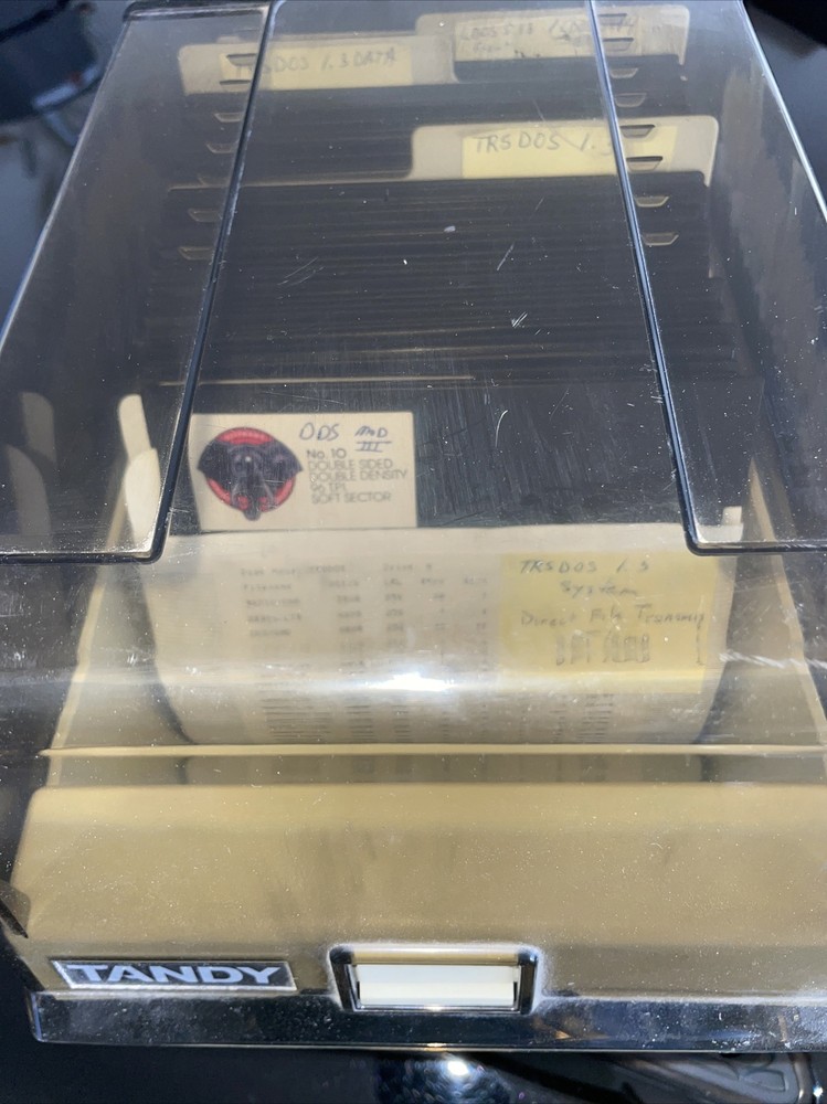 Vintage Tandy Floppy Disk Storage Case Holder With Dividers