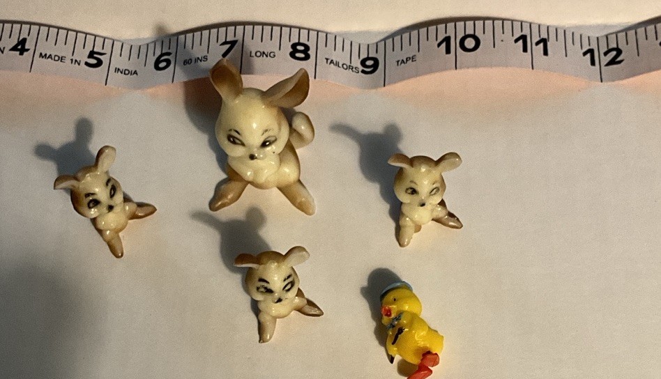 Vintage Lot of 4 Wilton Bunny Rabbit Cake Toppers + Duck