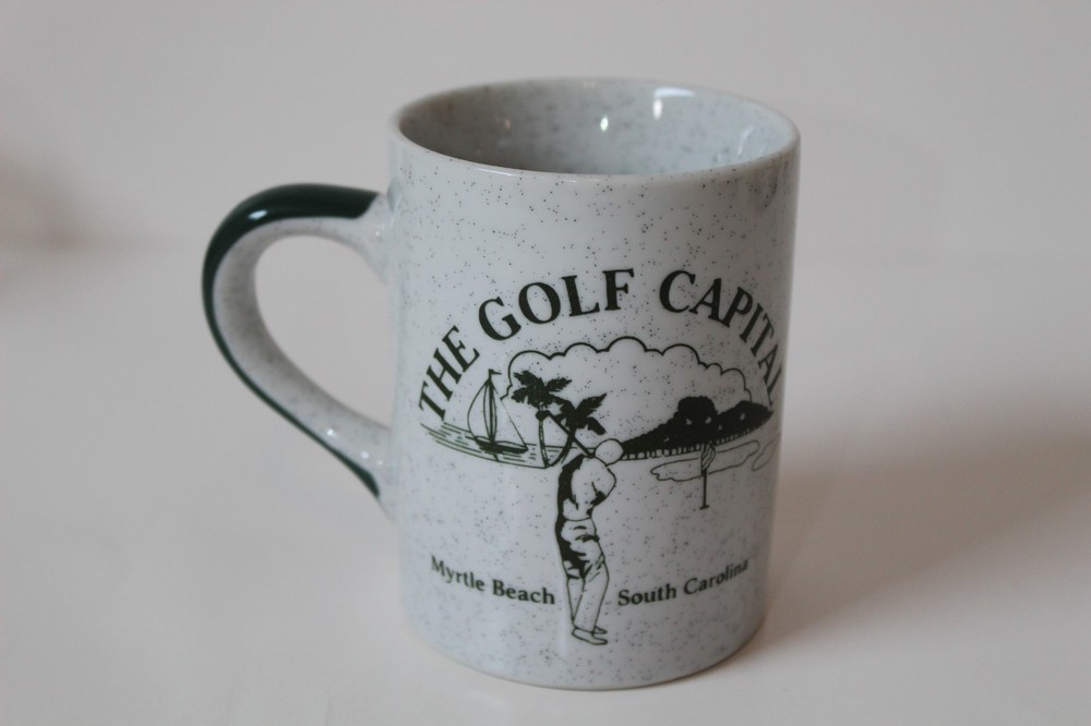 Myrtle Beach, South Carolina Embossed Golf Themed 8 oz Ceramic Coffee Mug