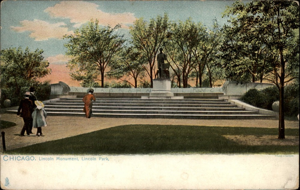 Lincoln Monument ~ Lincoln Park Chicago Illinois ~ c1905 UDB Tuck postcard