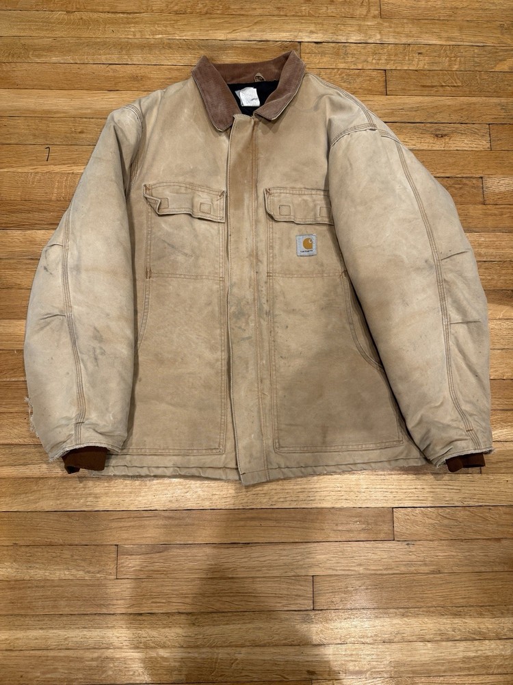 Vintage 90s Carhartt C03 BRN Men’s Size 48R Arctic Quilt Lined Canvas USA Jacket