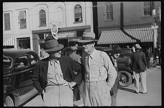 Greensboro Georgia Street Scene 1930s Men Cars Storefronts Farm Security