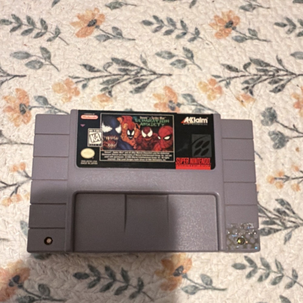 Acclaim Venom-Spider-Man Separation Anxiety Super Nintendo Multiplayer KA NTSC