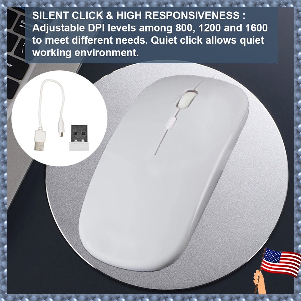 Wireless Bluetooth Mouse Rechargeable Silent Ergonomic Dual Mode Optical