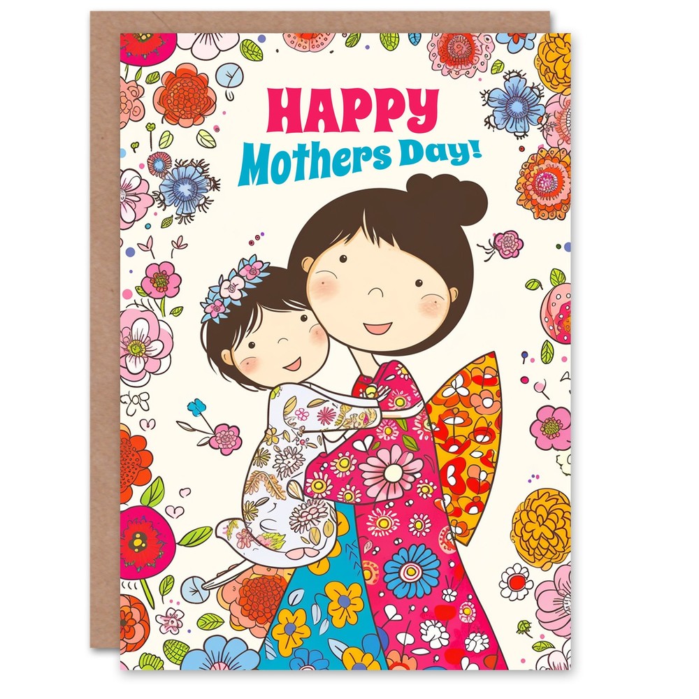 Mother's Day Greeting Card Kawaii Cute Japanese Modern For Mum