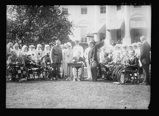 White House Washington DC 1924 Veterans Party President Coolidge Red Cross