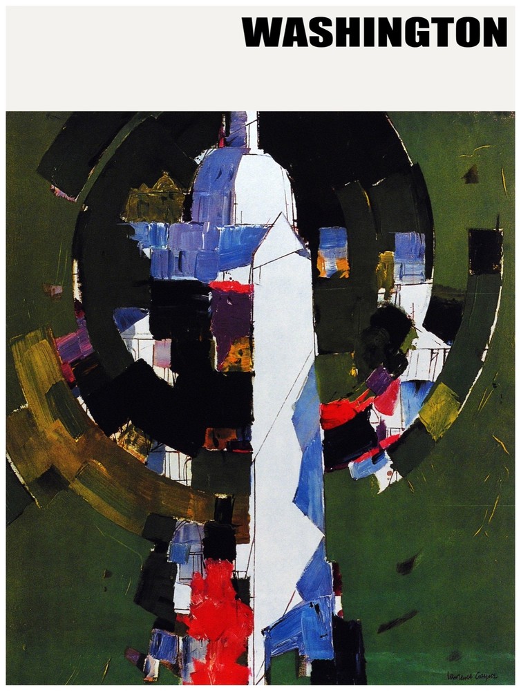 Decor Travel Poster.Fine Graphic Art Design.WASHINGTON.Home Abstract Art.626-image
