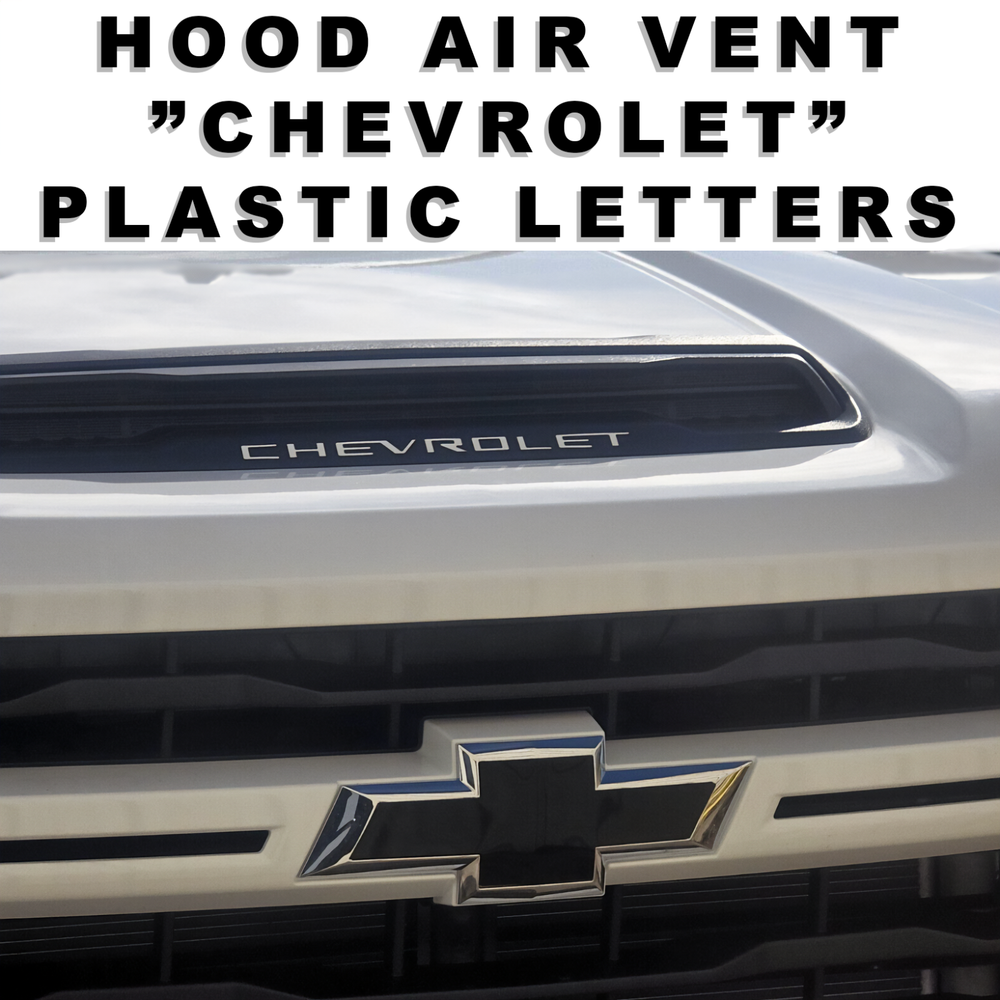White Chevrolet Plastic Letter Inserts for 2022-2025 Silverado Non-Vinyl Design