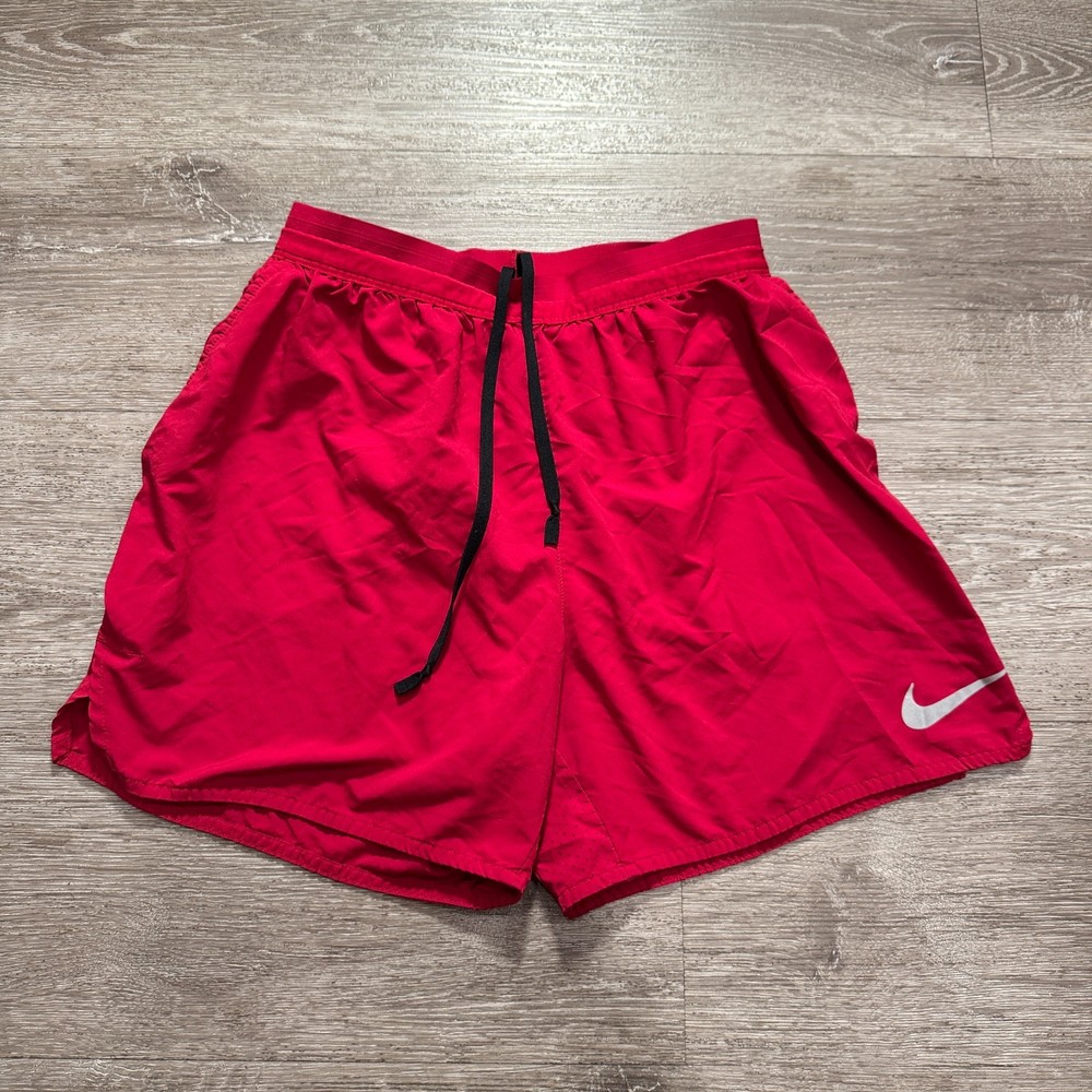 Nike Shorts Mens Small Red Running Tempo Stride Outdoor Lightweight Swoosh Adult