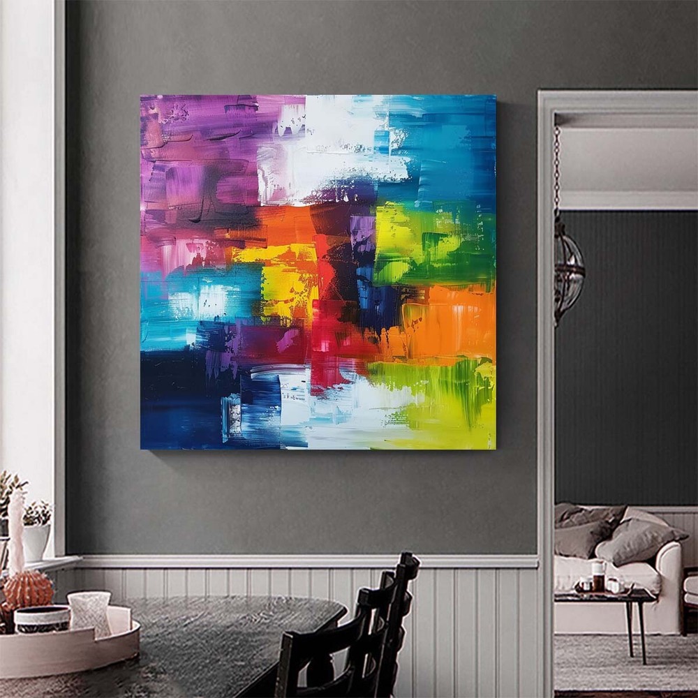 1 Piece Abstract Canvas Art Wall Decor for Living Room Hand painted Oil Purple;