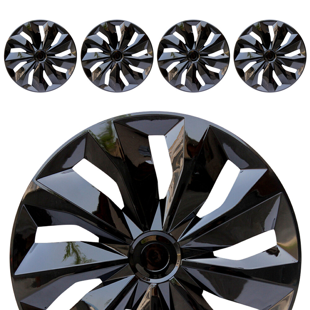 Set of 4 Black 13-Inch Hub Caps for R13 Tires and Rims
