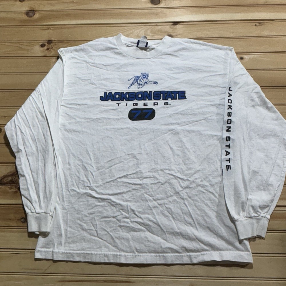 Vintage Jackson State University HBCU College Tigers Long Sleeve Shirt Size 2XL