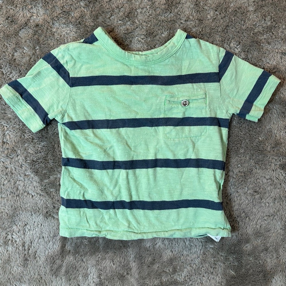 Baby Gap Toddler 12-18 Months Green Blue Stripe T Shirt Boys