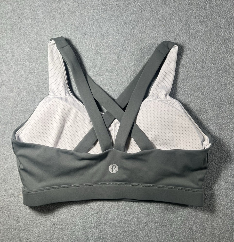 Running Girl Strappy Back Sports Bra Small Gray Athletic Yoga