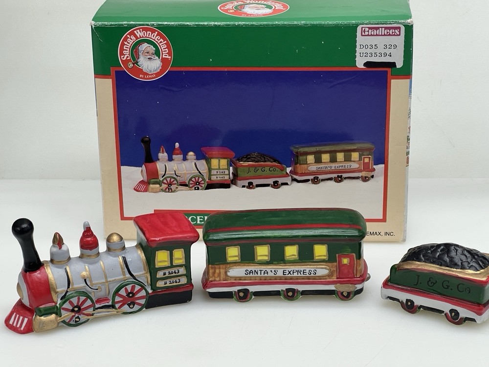 Lemax Santa’s Wonderland “ Porcelain Santa’s Express” 3 Piece Train Set With Box