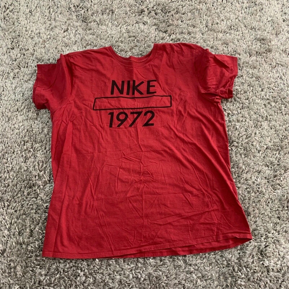 Nike Mens Red Black Short Sleeve Crew Neck T-Shirt