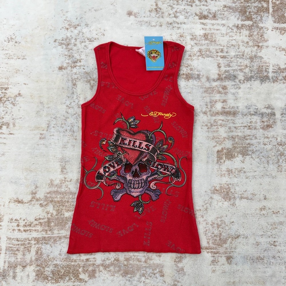 ( new) 2000sVintage Ed Hardy by Christian Audigier Tank Tops S