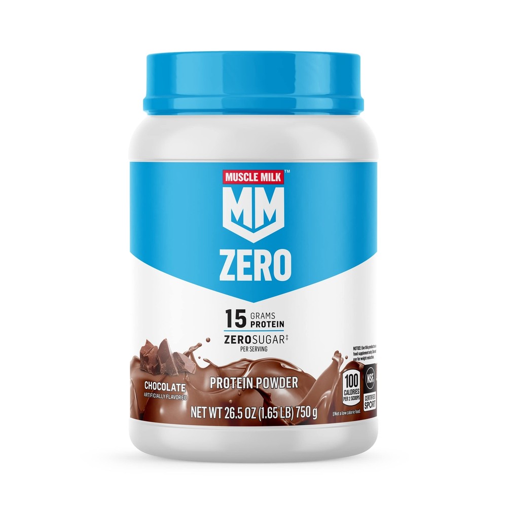 Muscle Milk ZERO 100 Calorie Protein Powder Chocolate 15g Protein 1.65 Pound ...