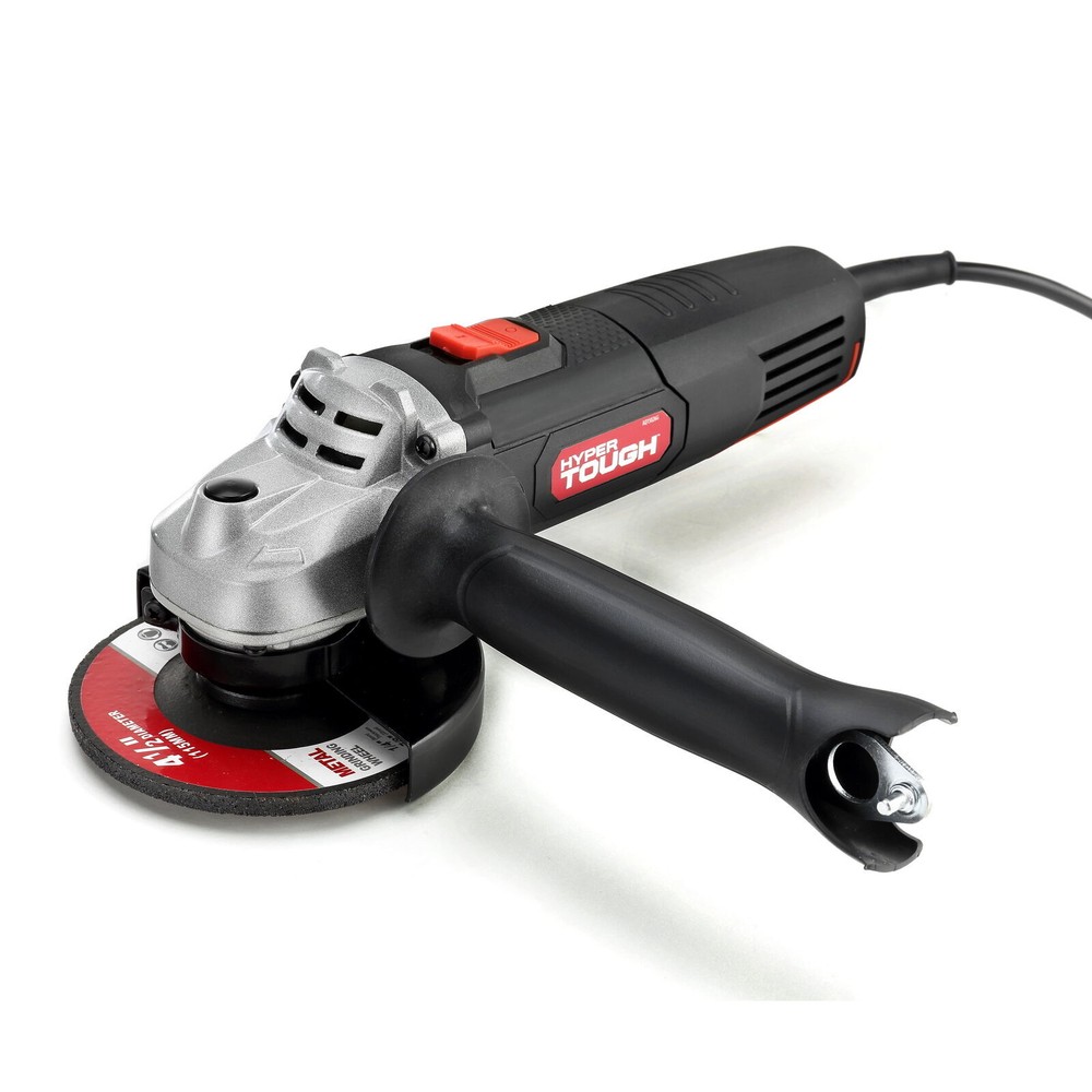 Hyper Toug 6 Amp Corded Angle Grinder with Handle,Adjustable Guard Installation