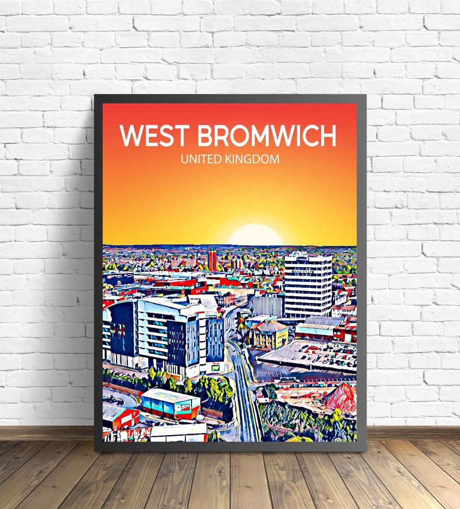 West Bromwich United Kingdom Art Poster Sunset Night Poster Art Print West