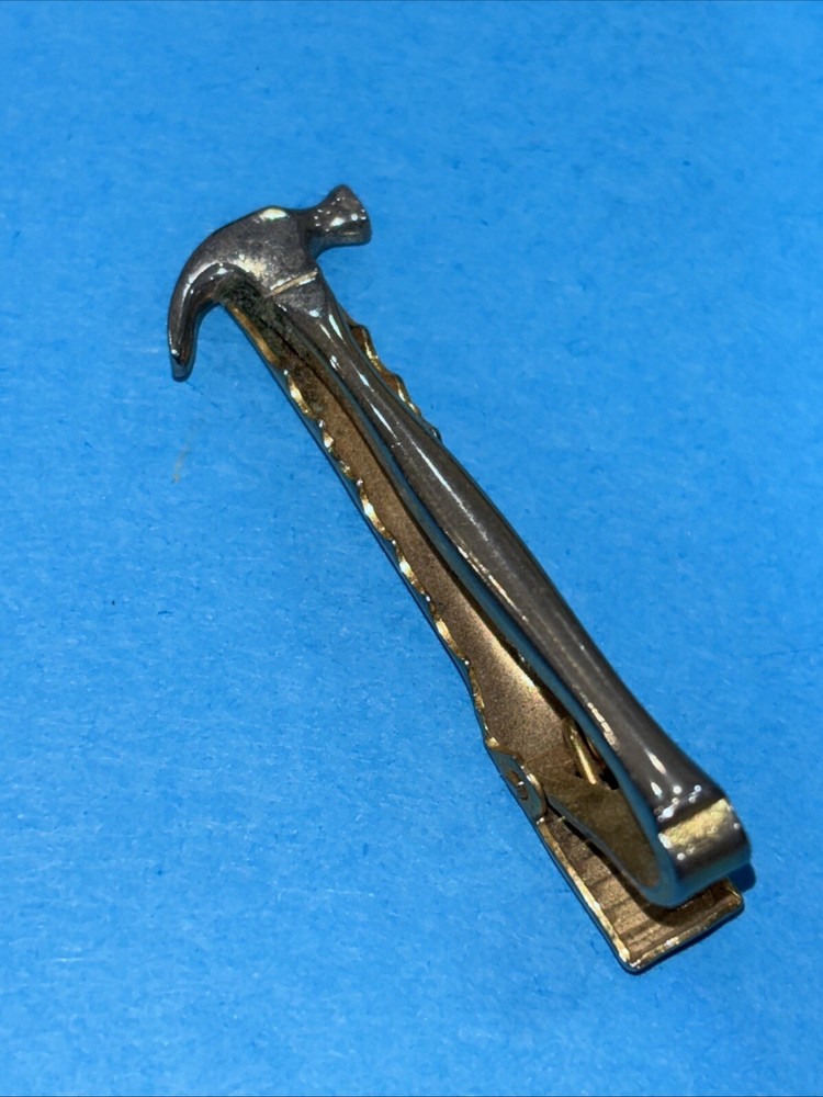 Vintage Carpenter Hammer Tie Bar and Money Clip for Men’s Formal Attire
