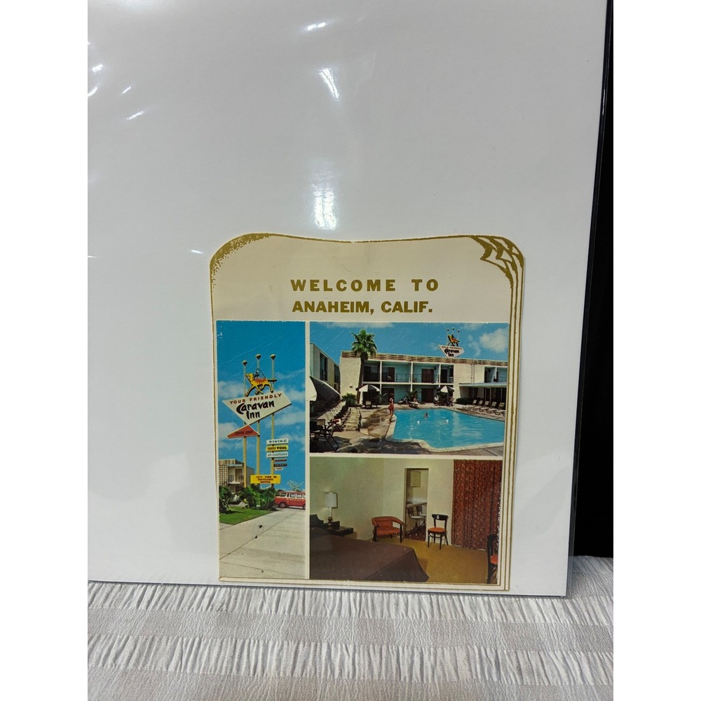 Vintage Caravan Inn Anaheim Calif Brochure Disneyland Era Camel Logo 1950s 1960s