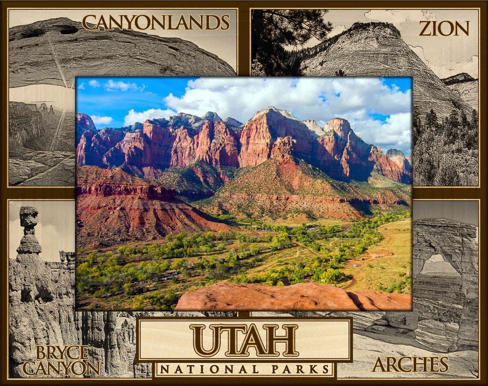 Utah National Parks Laser Engraved Wood Picture Frame Landscape (4 x 6)