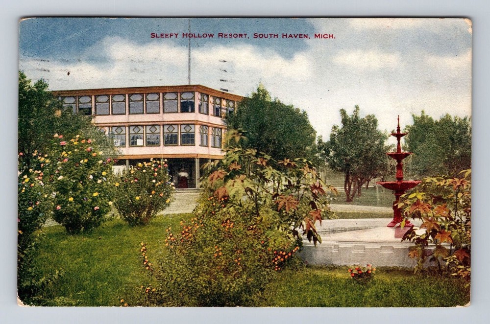 South Haven MI-Michigan, Sleepy Hollow Resort, Antique, Vintage c1909 Postcard