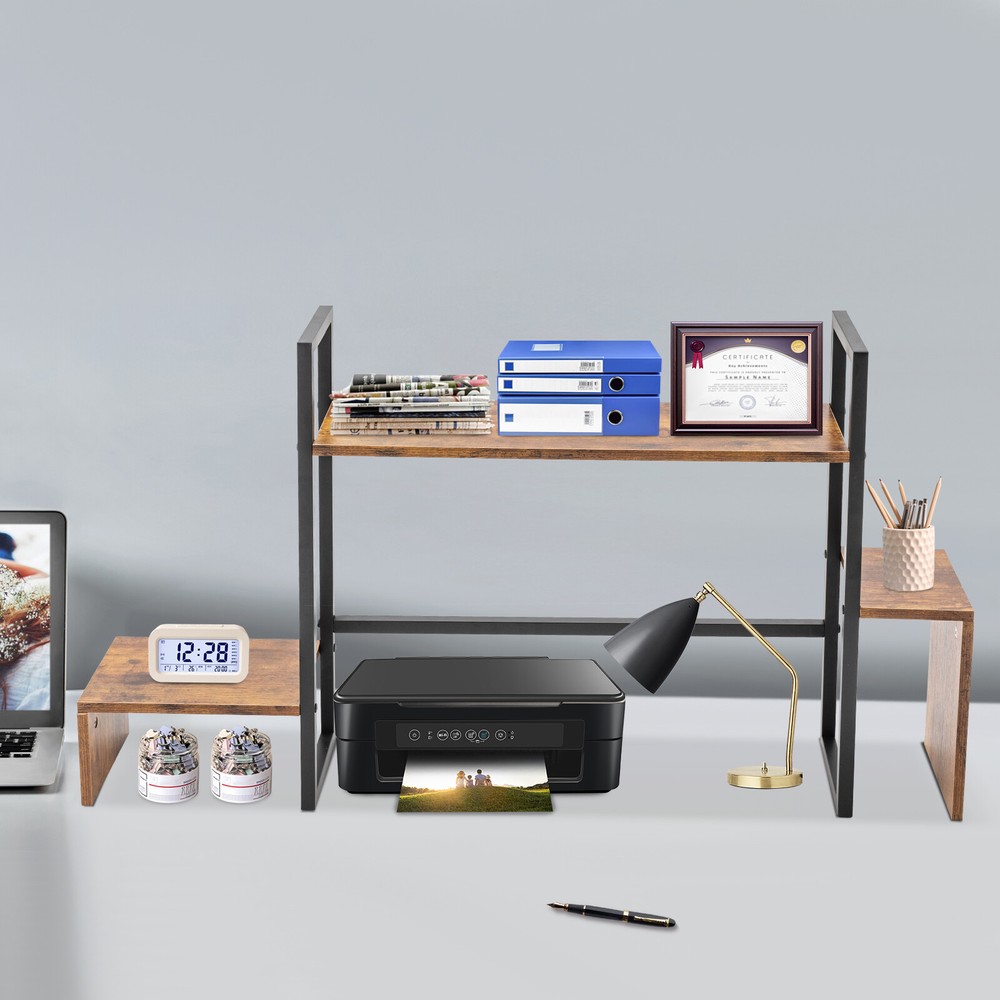 Countertop Computer Rack Desk Storage Organizer Desktop Bookshelf  Display Shelf
