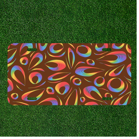 Personalized Car License Plate with Modern Abstract Colorful Design