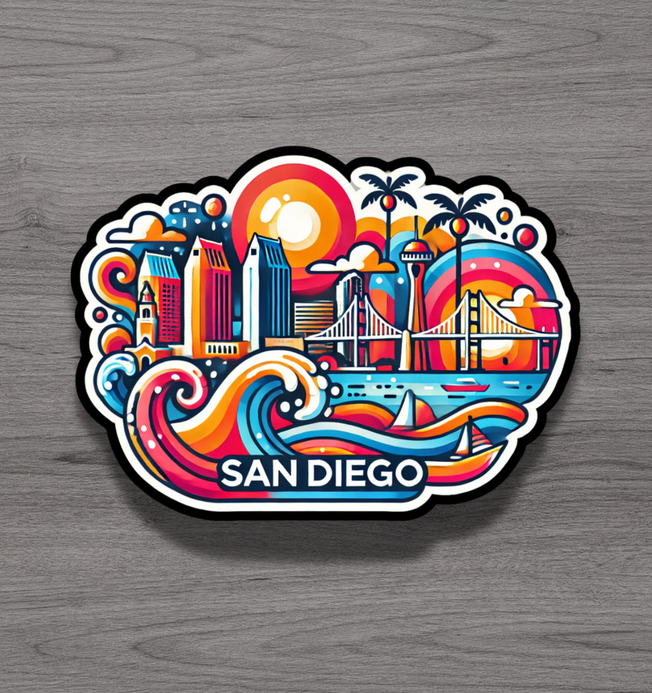 San Diego Fridge Magnet or Laptop Sticker