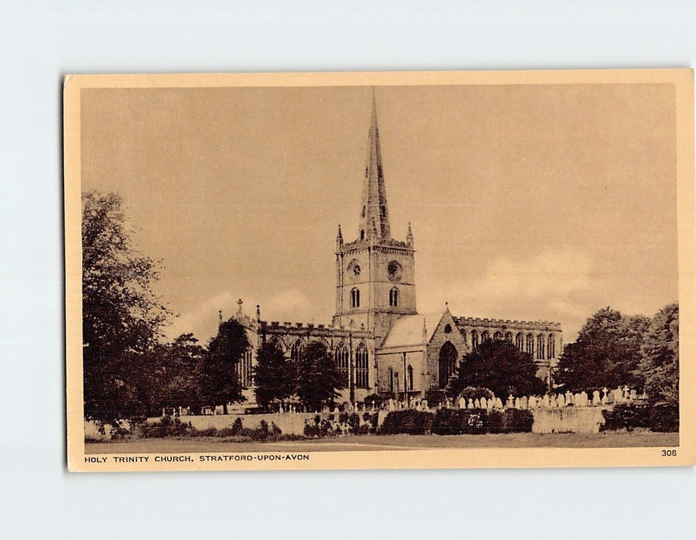 Postcard Holy Trinity Church Stratford-upon-Avon England