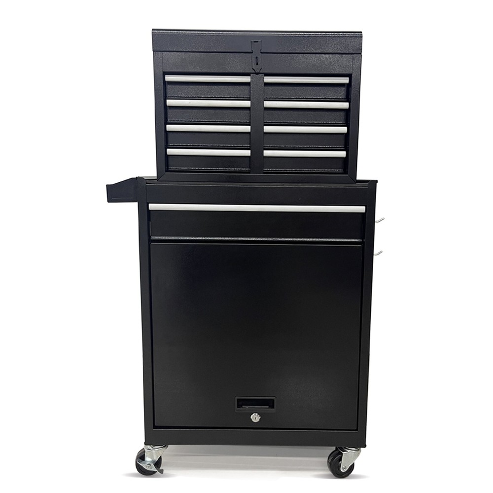 2 in 1 Tool Chest & Cabinet with 5 Sliding Drawers Rolling Garage Organizer
