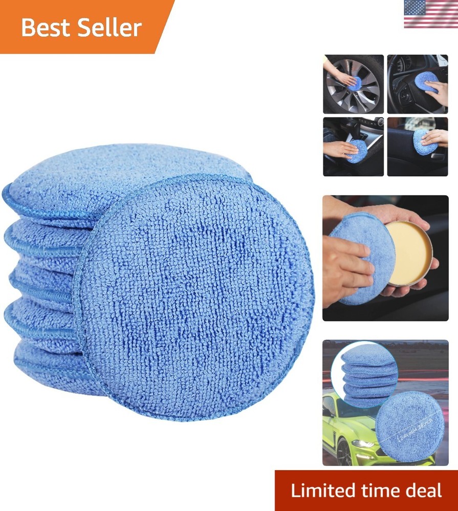 Pro 5-inch Foam Wax Applicator Pads for Polishing and Cleaning