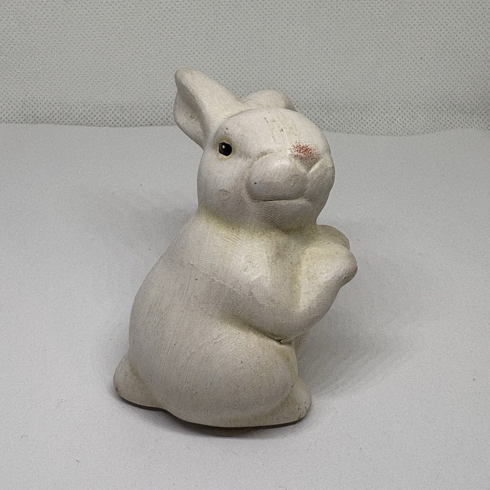 Ceramic Rabbit Bunny Figurine White Hand Paint Ceramic Easter Decor Centerpiece