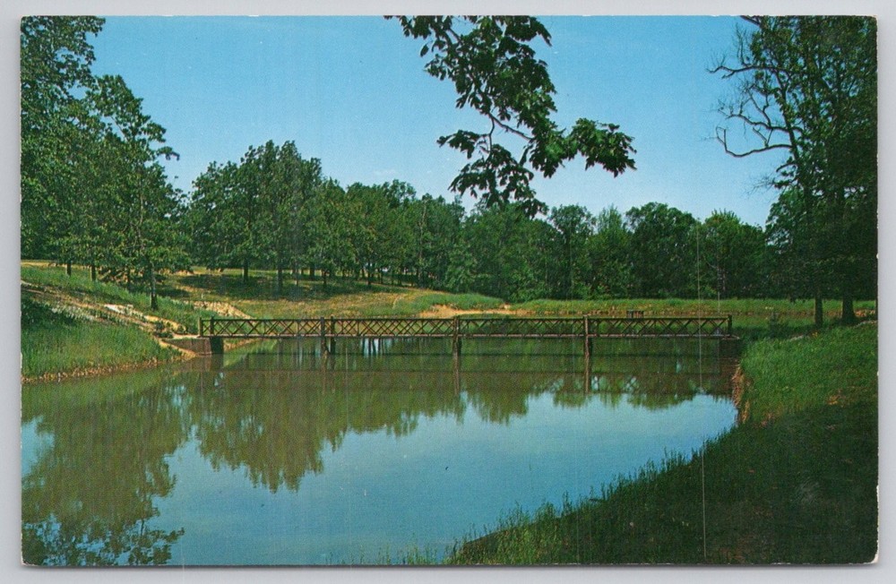 Sewanee TN University of the South Golf Course Lake Bridge Postcard