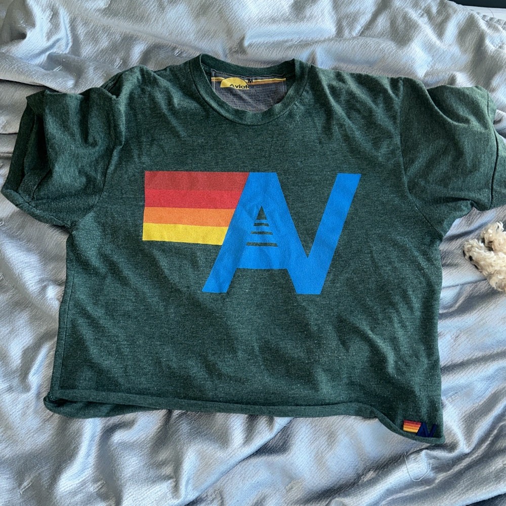 Aviator Nation Tee Shirt Green Women’s Size Medium