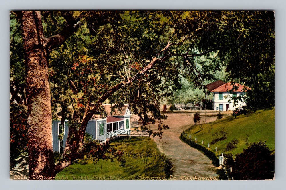 Sonoma County CA-California Cottages And Hotel The Geysers Vintage Postcard Old
