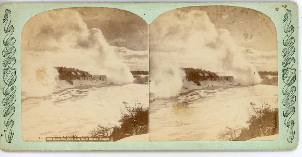 Horseshoe Falls from Below Niagara Falls Charles  Bierstadt Stereoview
