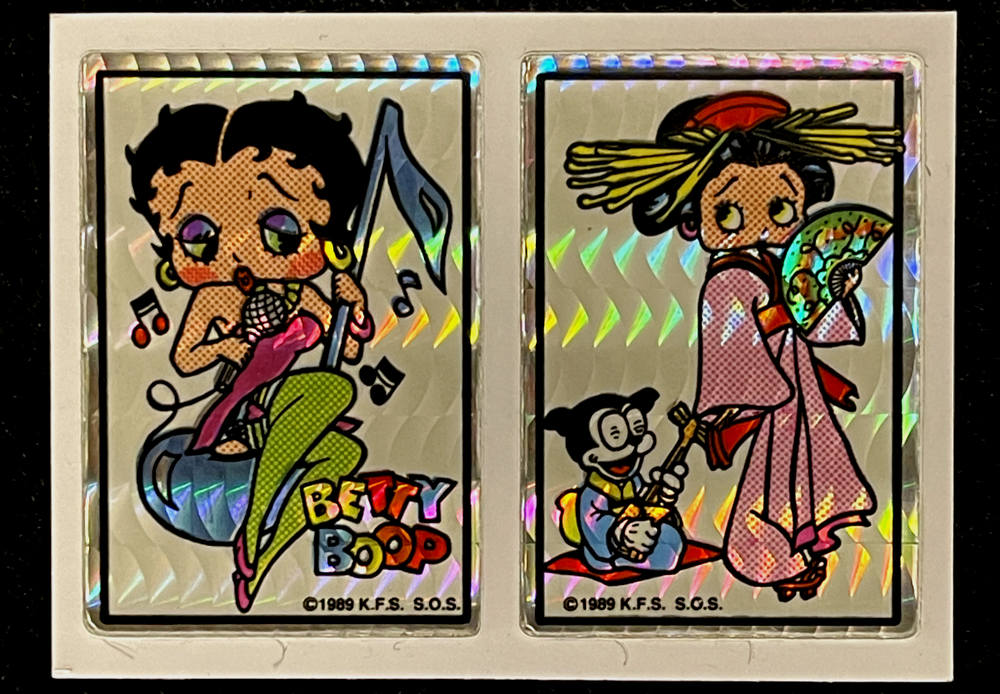 Rare VTG 1989 Betty Boop Dual Pose Prism Vending Machine Sticker NOS