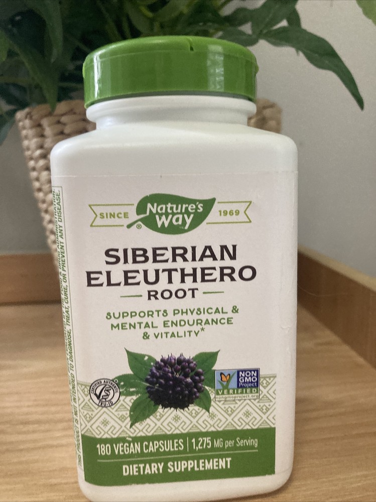Nature's Way, Siberian Eleuthero, Root, 425 mg, 180 Vegan Caps Exp 9/25