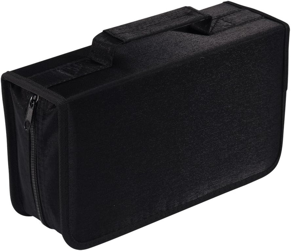 128 Capacity CD/DVD Case Wallet, Storage,Holder,Booklet by （Black）